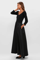 Black Dupioni Clea Dress
