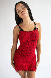 Lace and Bow Mini Dress