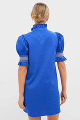 Royal Blue with White Embroidery Lou Lou Mini Dress