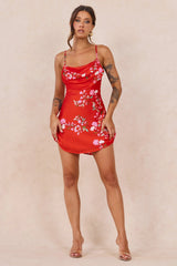 Nights Like This Satin Mini Dress - Red