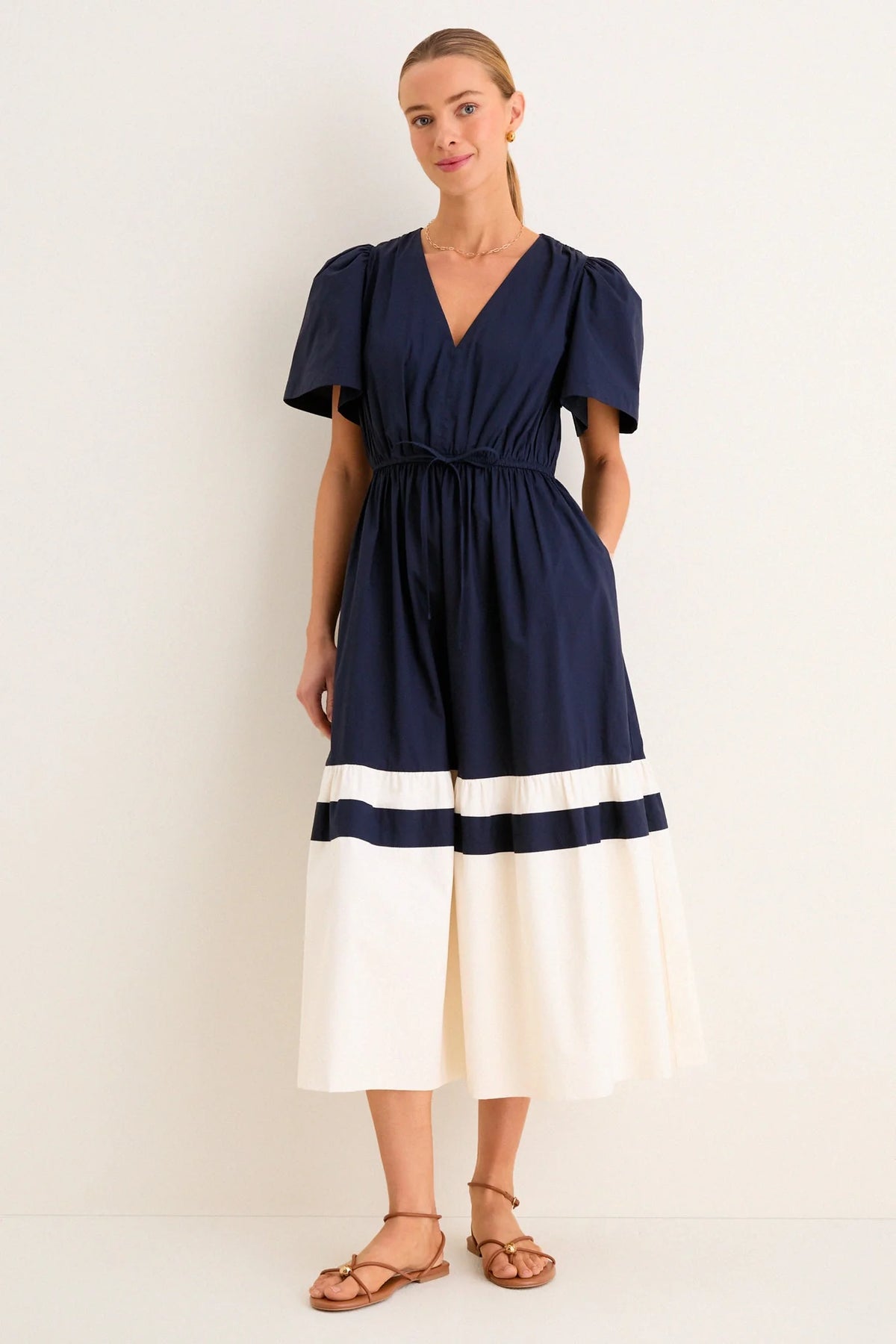Navy and Cream Mitchell Dress