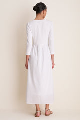 White Mixed Media Lizzie Dress