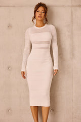 Risk Taker Knit Midi Dress - White