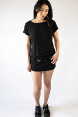 Drop Waist Western Belt Mini Dress